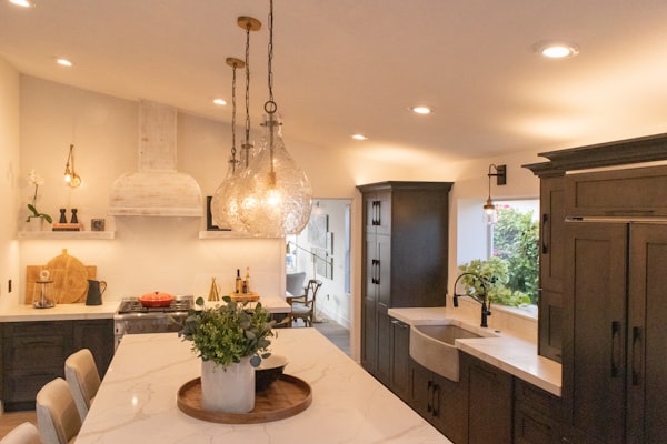 Beautifully renovated kitchen with modern island